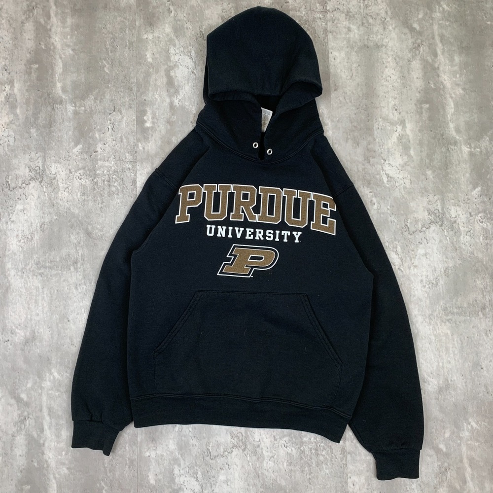 Vintage Purdue Boilermakers Hoodie Mens Small Black NCAA Football Sweatshirt Y2K